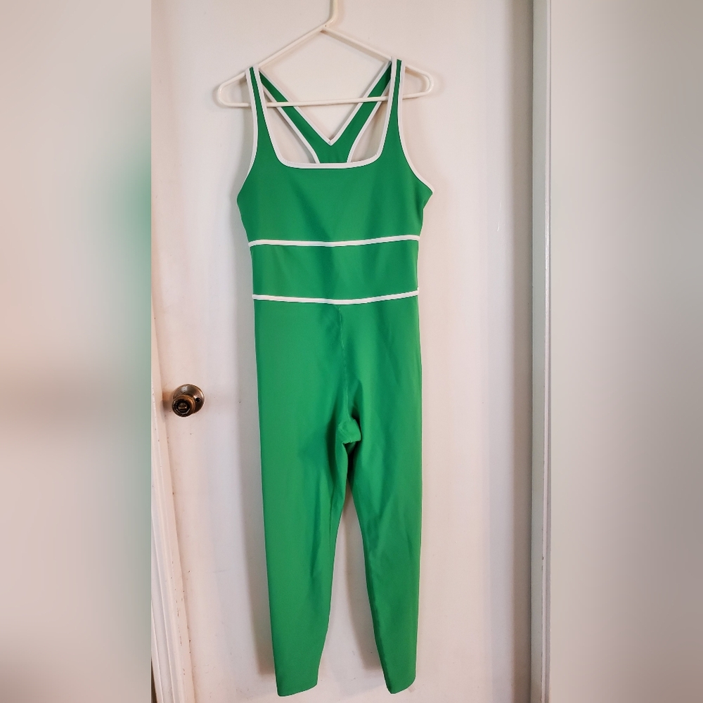 DVF for Target activewear Green and White full length body suit XL